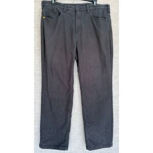 Caterpillar Men's Work Pants Fleeced Lined 38X30 Black Stretch Heavy Duty Work